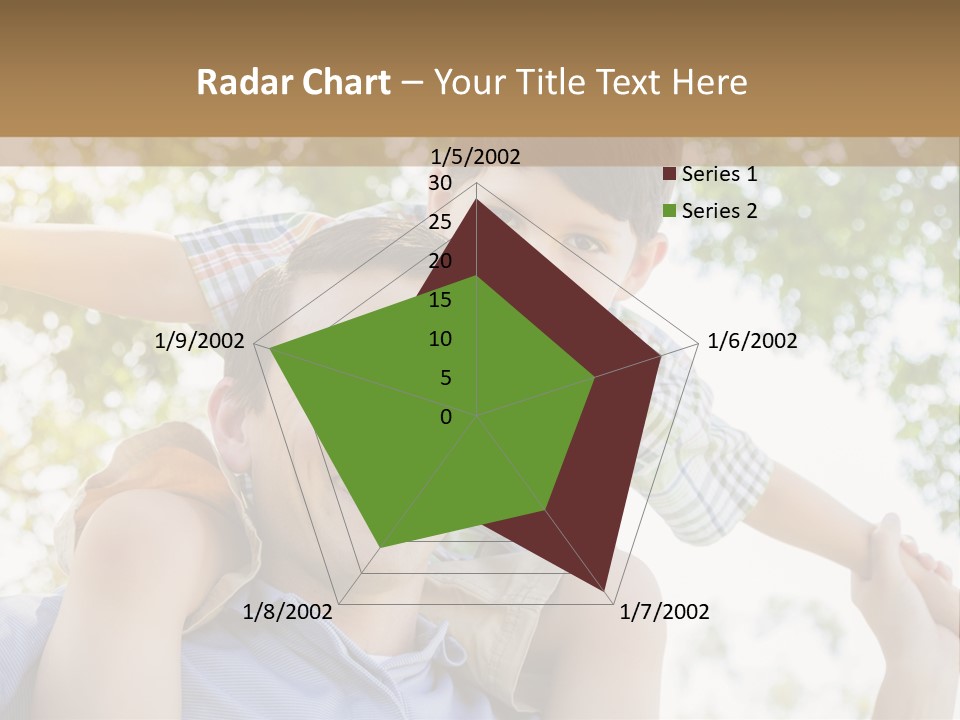 A Man Holding A Young Boy On His Shoulders PowerPoint Template