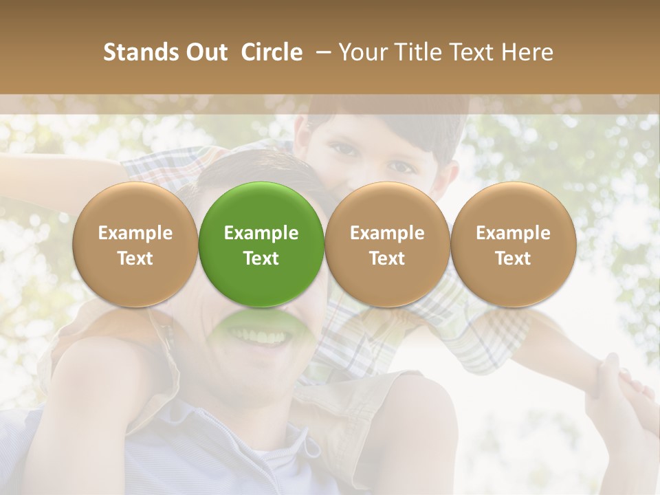 A Man Holding A Young Boy On His Shoulders PowerPoint Template