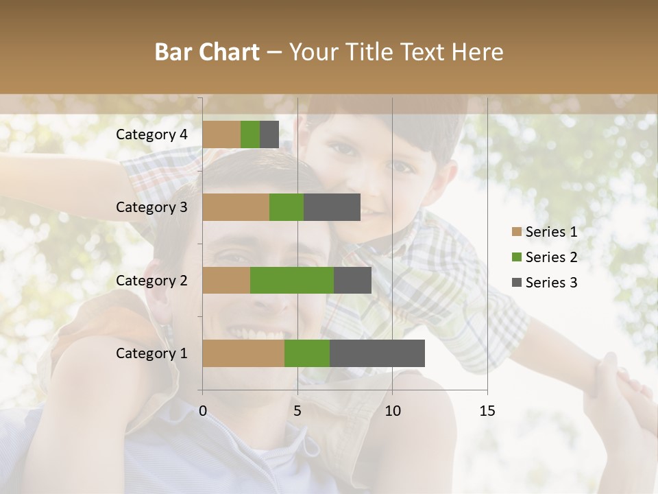 A Man Holding A Young Boy On His Shoulders PowerPoint Template