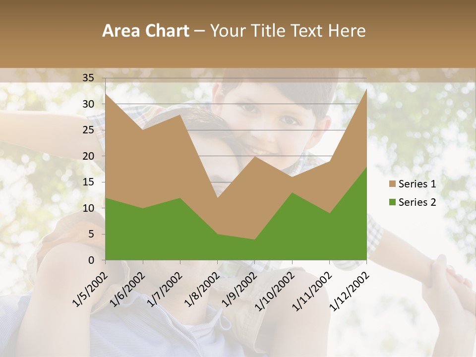 A Man Holding A Young Boy On His Shoulders PowerPoint Template