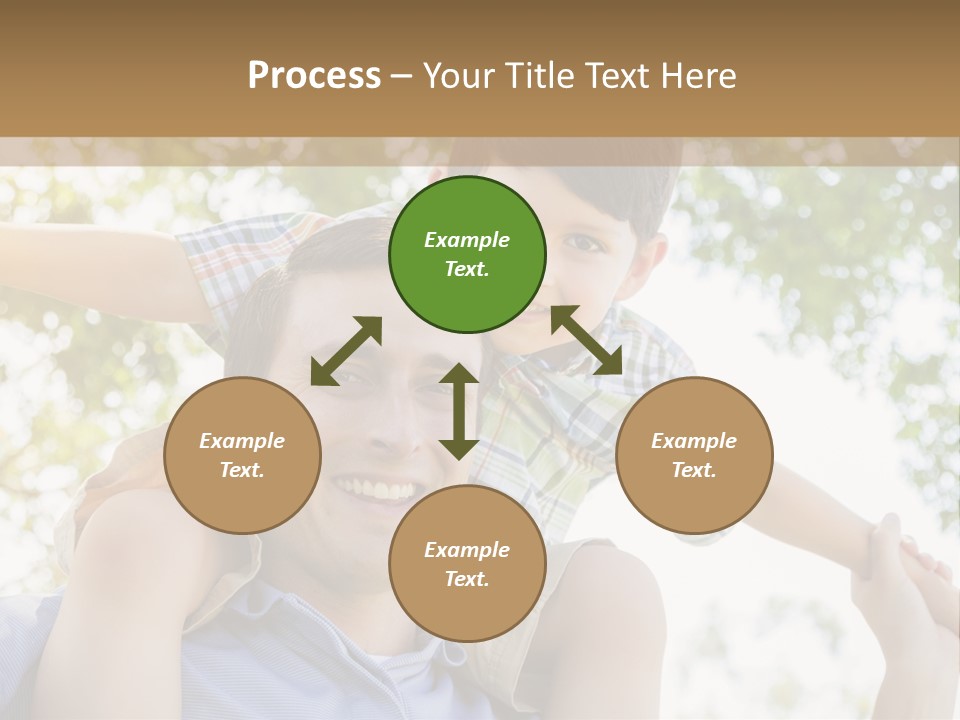 A Man Holding A Young Boy On His Shoulders PowerPoint Template