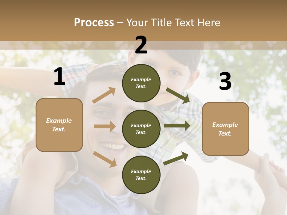 A Man Holding A Young Boy On His Shoulders PowerPoint Template