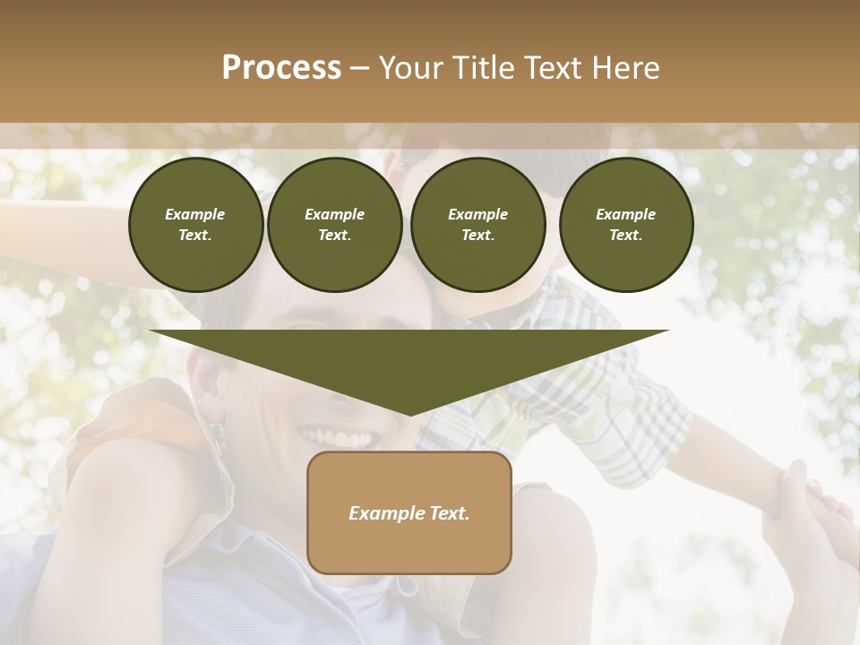 A Man Holding A Young Boy On His Shoulders PowerPoint Template