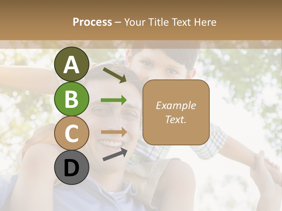 A Man Holding A Young Boy On His Shoulders PowerPoint Template