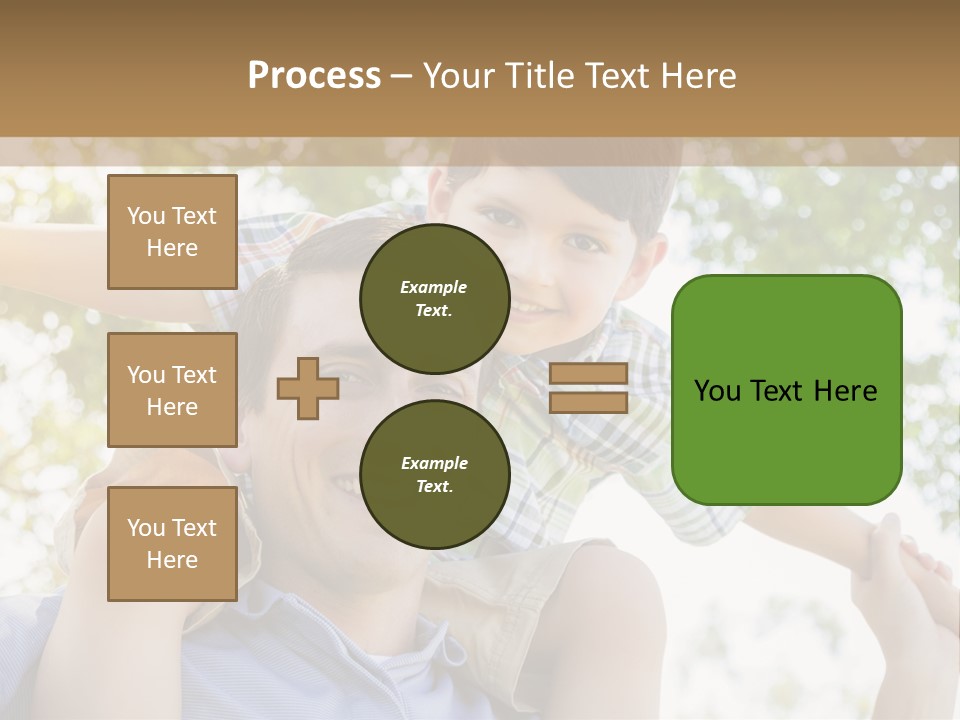 A Man Holding A Young Boy On His Shoulders PowerPoint Template