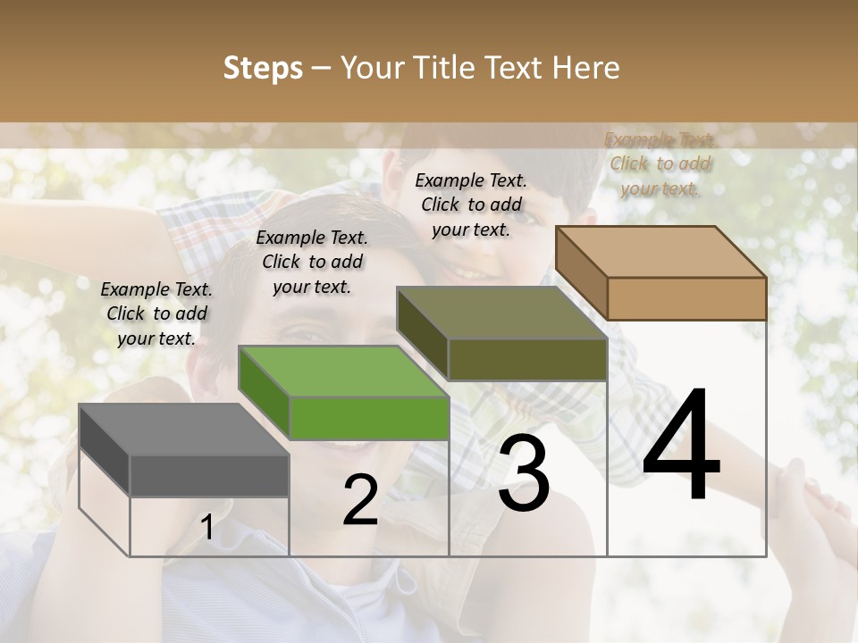 A Man Holding A Young Boy On His Shoulders PowerPoint Template