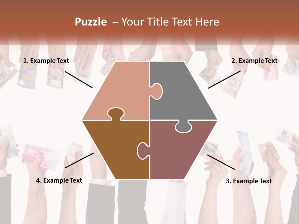 A Group Of People Holding Money In Their Hands PowerPoint Template