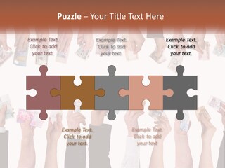A Group Of People Holding Money In Their Hands PowerPoint Template