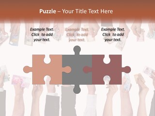 A Group Of People Holding Money In Their Hands PowerPoint Template