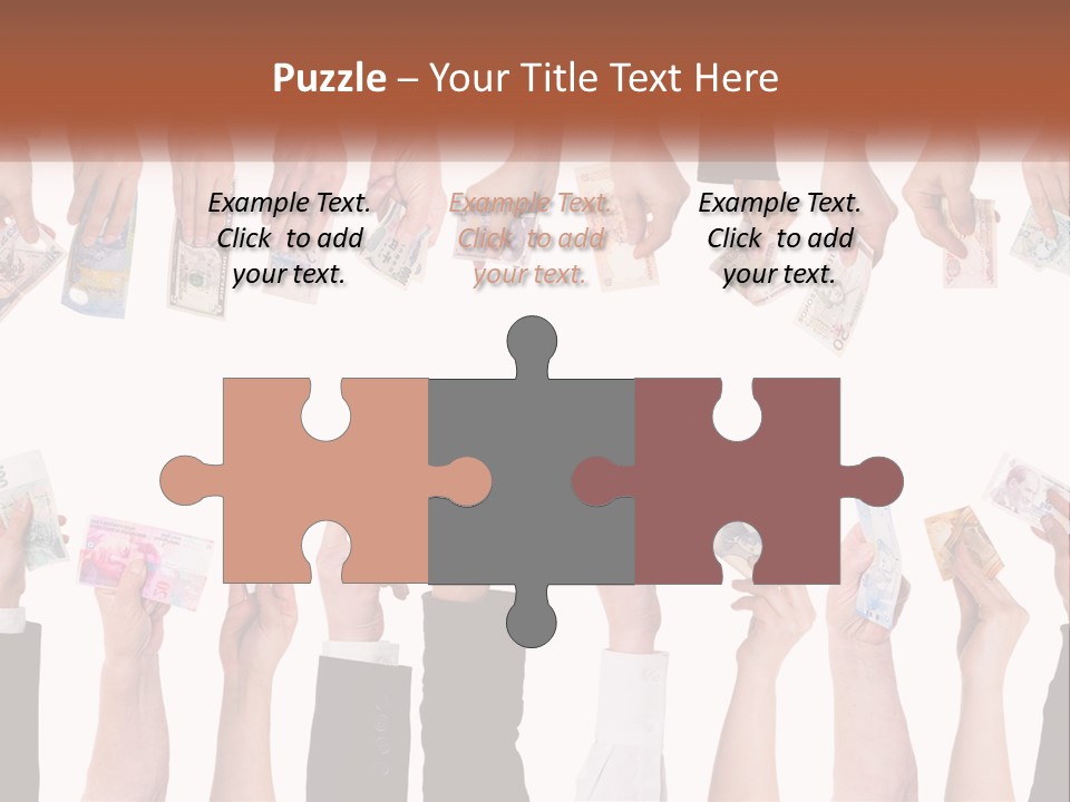 A Group Of People Holding Money In Their Hands PowerPoint Template