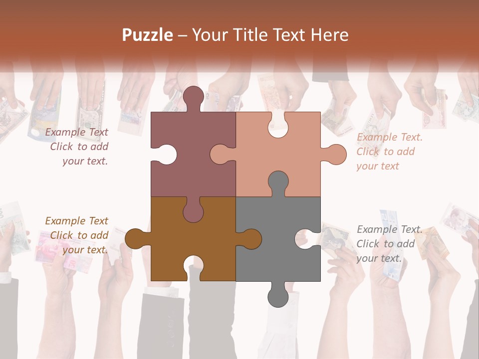 A Group Of People Holding Money In Their Hands PowerPoint Template