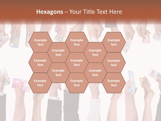 A Group Of People Holding Money In Their Hands PowerPoint Template