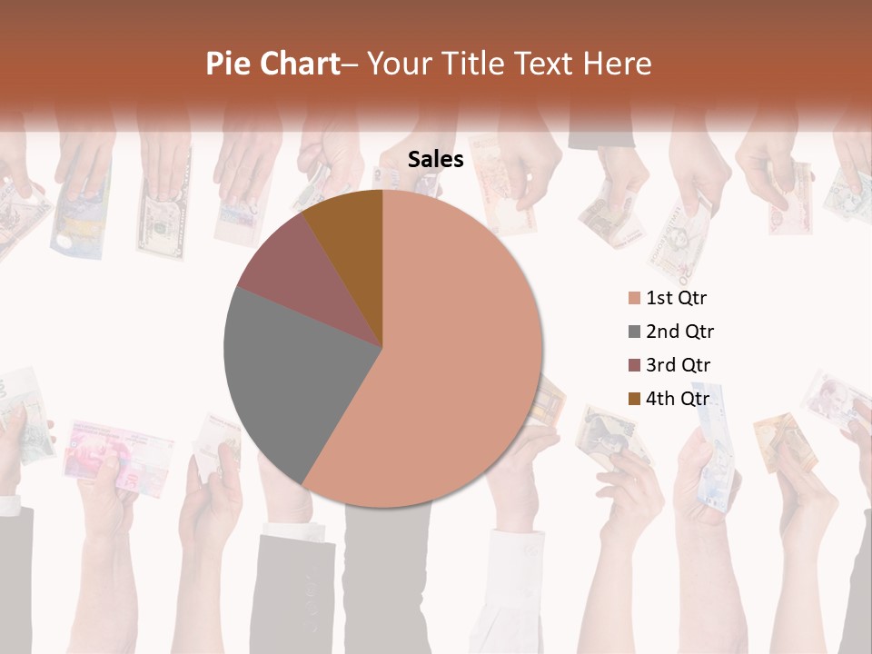 A Group Of People Holding Money In Their Hands PowerPoint Template