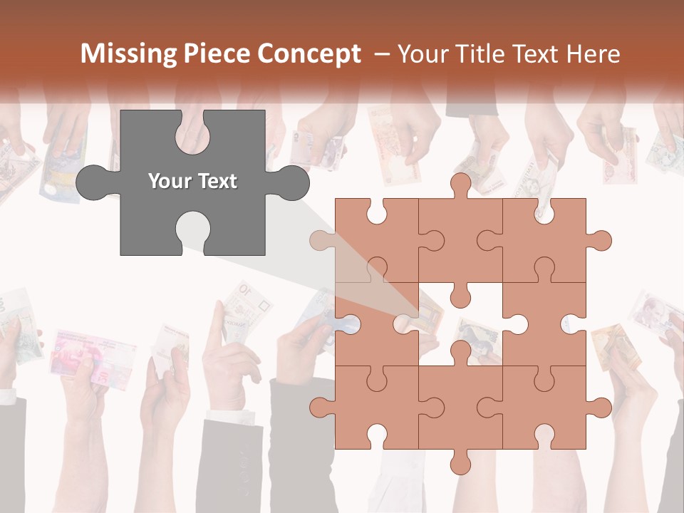 A Group Of People Holding Money In Their Hands PowerPoint Template