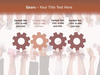 A Group Of People Holding Money In Their Hands PowerPoint Template