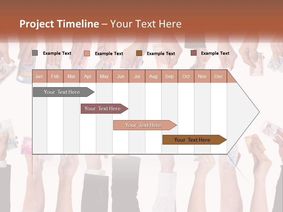 A Group Of People Holding Money In Their Hands PowerPoint Template