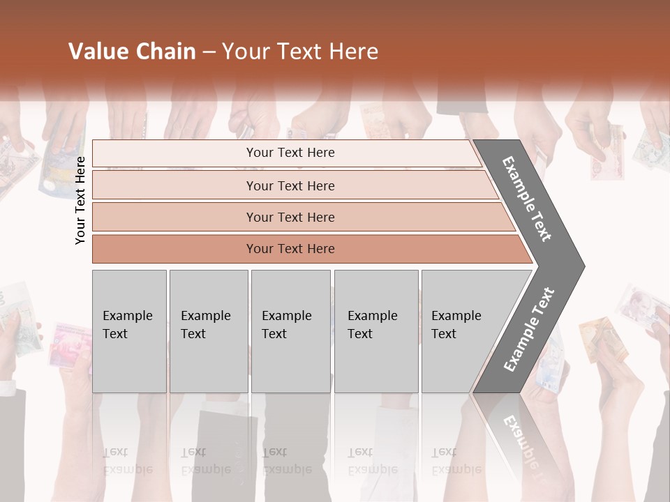 A Group Of People Holding Money In Their Hands PowerPoint Template