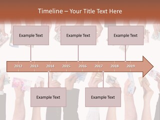 A Group Of People Holding Money In Their Hands PowerPoint Template