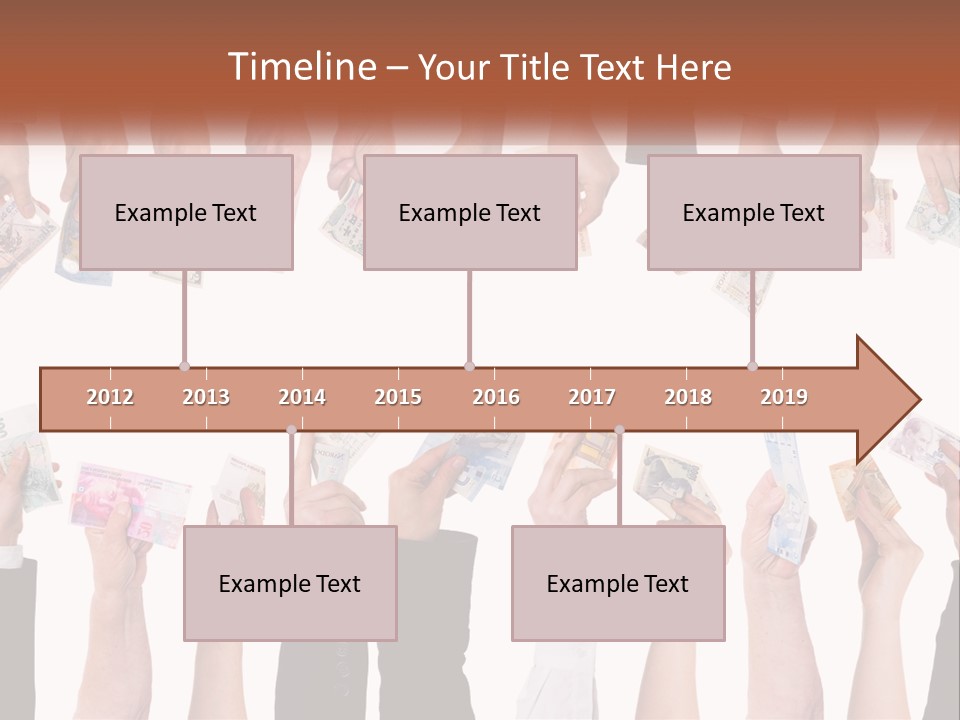 A Group Of People Holding Money In Their Hands PowerPoint Template