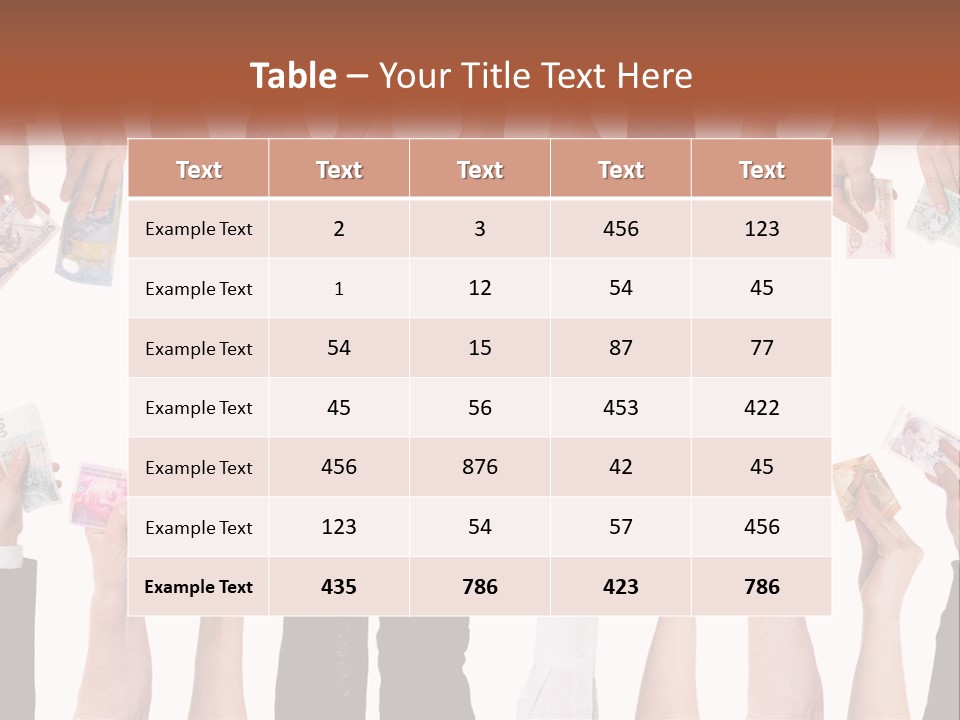 A Group Of People Holding Money In Their Hands PowerPoint Template