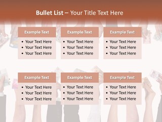 A Group Of People Holding Money In Their Hands PowerPoint Template