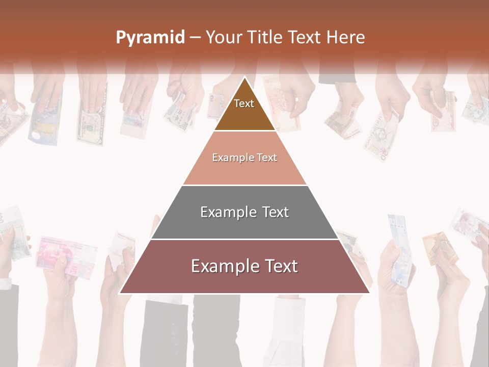 A Group Of People Holding Money In Their Hands PowerPoint Template