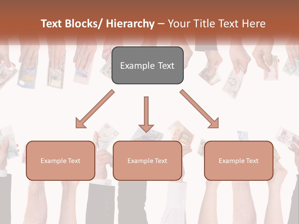 A Group Of People Holding Money In Their Hands PowerPoint Template