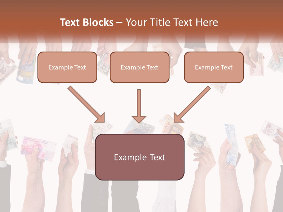 A Group Of People Holding Money In Their Hands PowerPoint Template
