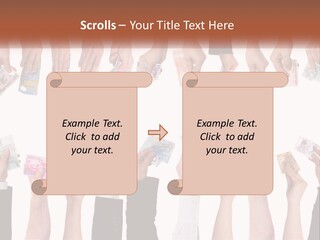 A Group Of People Holding Money In Their Hands PowerPoint Template