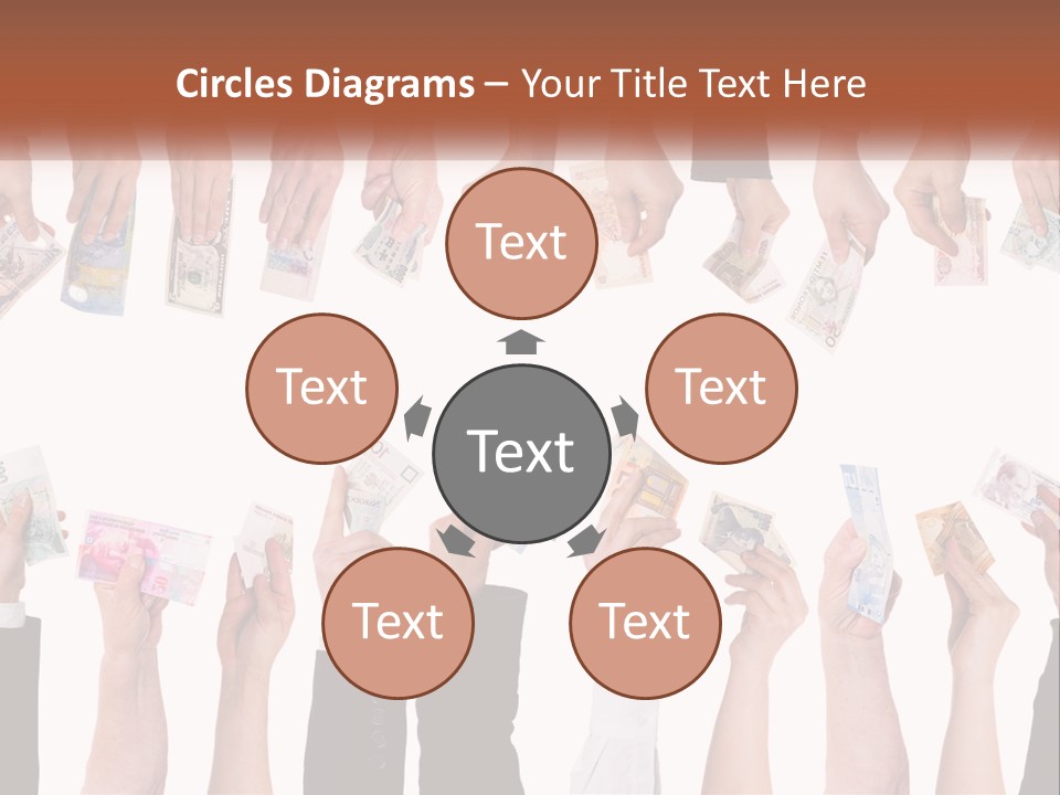 A Group Of People Holding Money In Their Hands PowerPoint Template