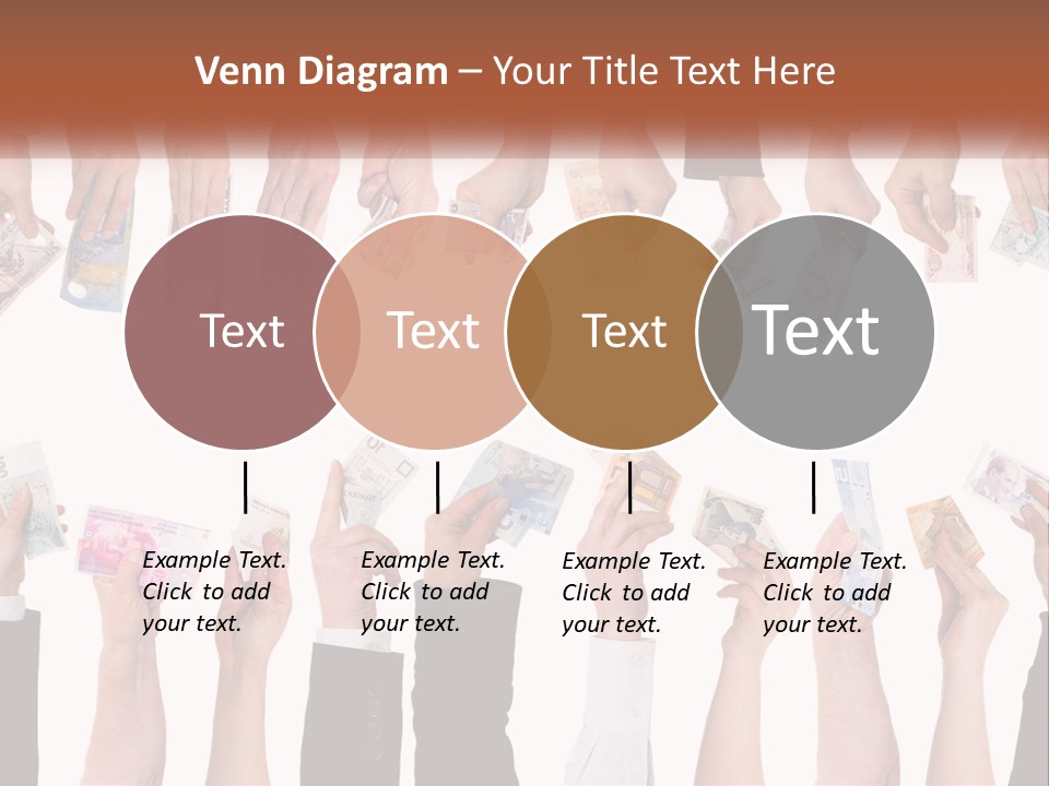 A Group Of People Holding Money In Their Hands PowerPoint Template