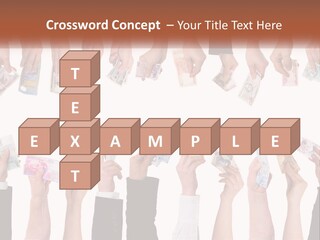 A Group Of People Holding Money In Their Hands PowerPoint Template