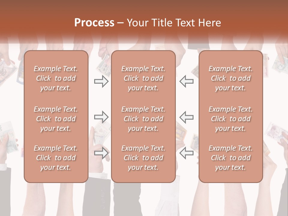 A Group Of People Holding Money In Their Hands PowerPoint Template