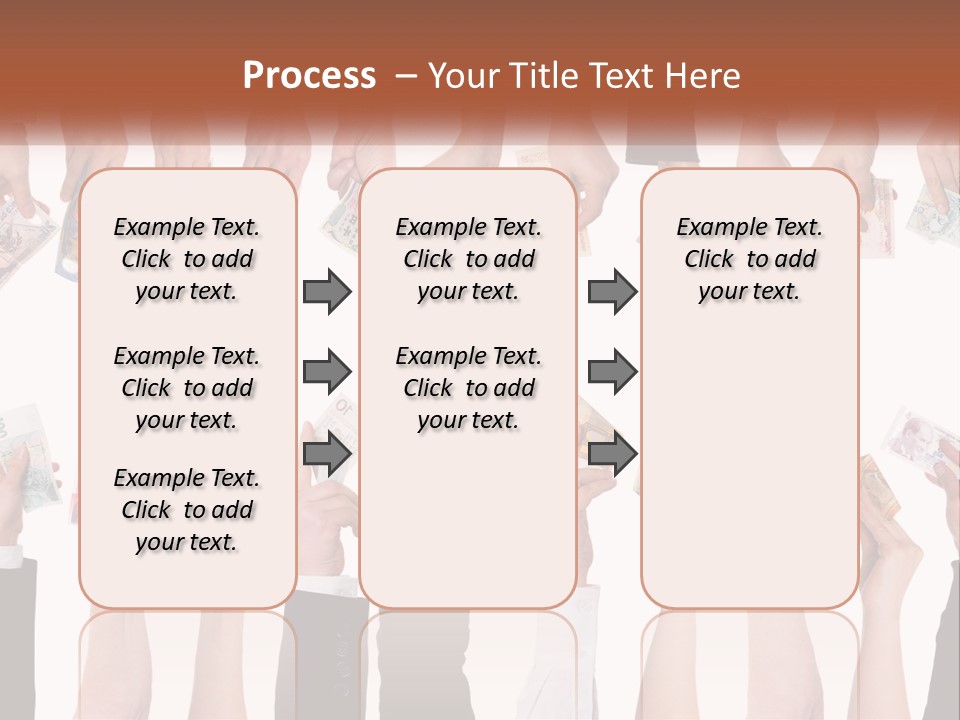 A Group Of People Holding Money In Their Hands PowerPoint Template