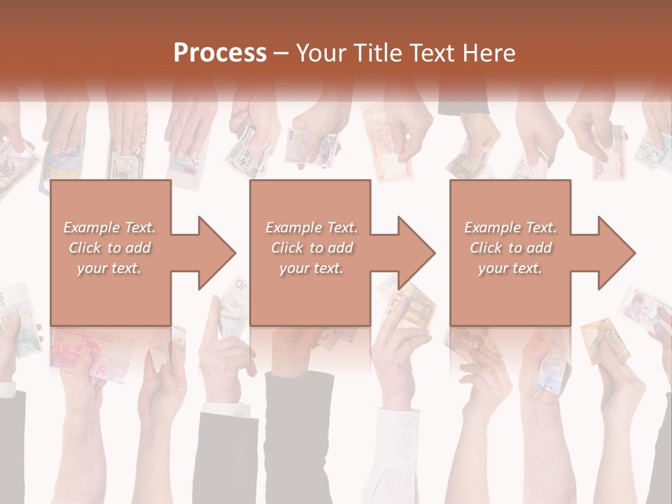 A Group Of People Holding Money In Their Hands PowerPoint Template