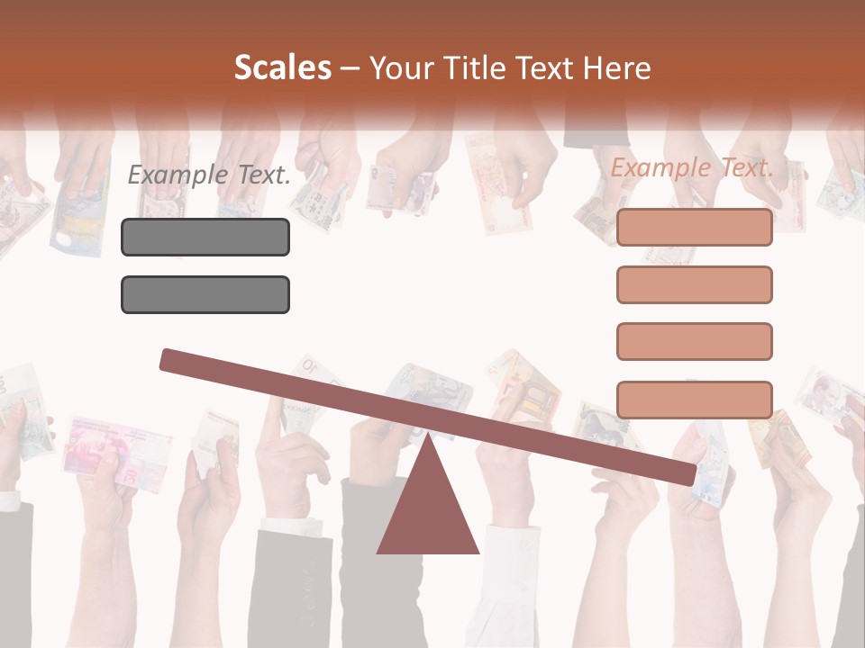 A Group Of People Holding Money In Their Hands PowerPoint Template