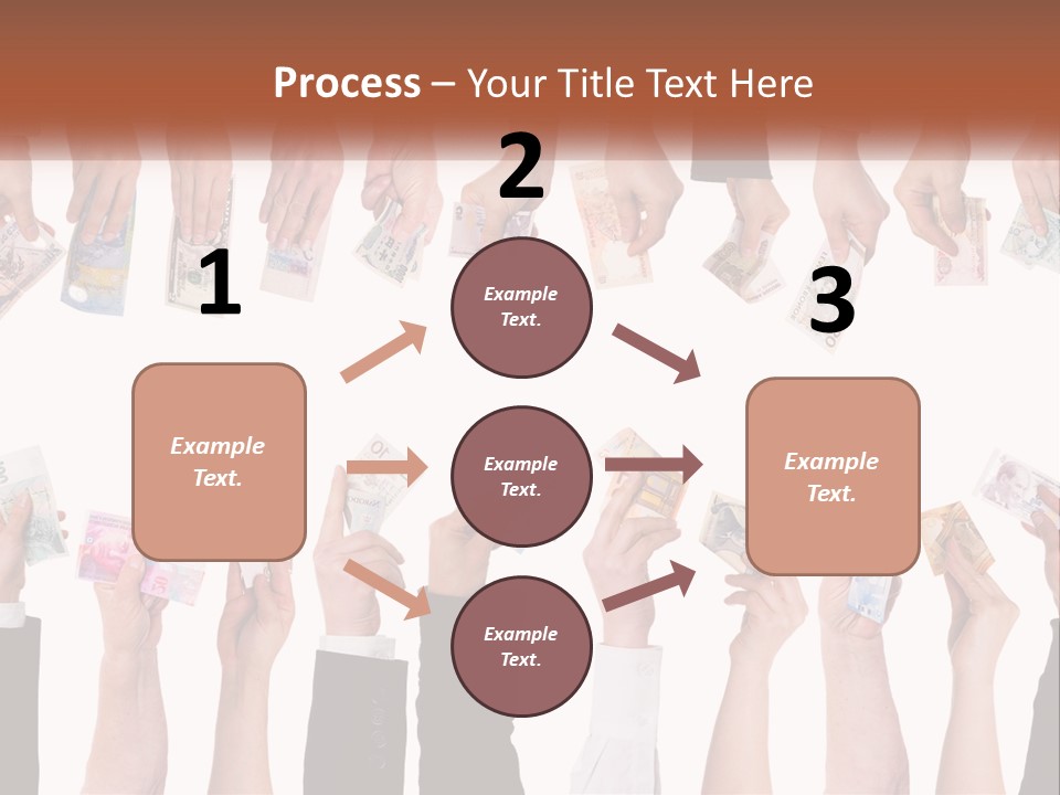 A Group Of People Holding Money In Their Hands PowerPoint Template