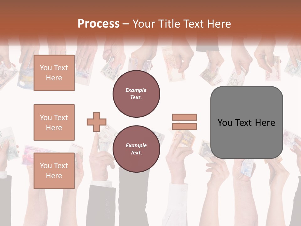 A Group Of People Holding Money In Their Hands PowerPoint Template