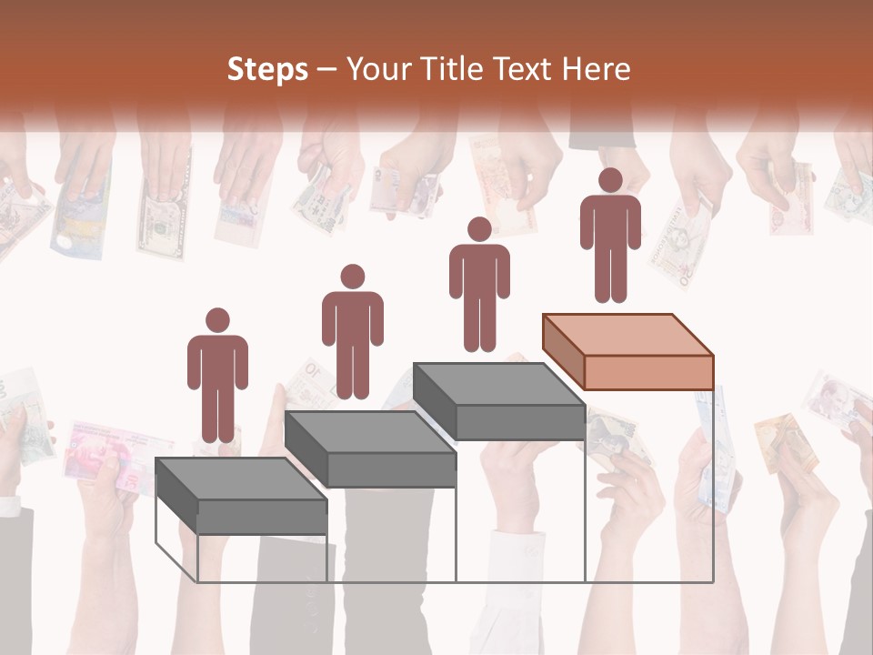 A Group Of People Holding Money In Their Hands PowerPoint Template