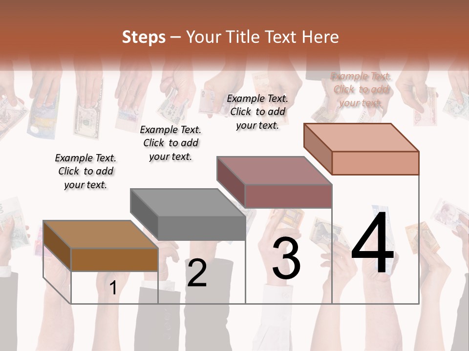 A Group Of People Holding Money In Their Hands PowerPoint Template