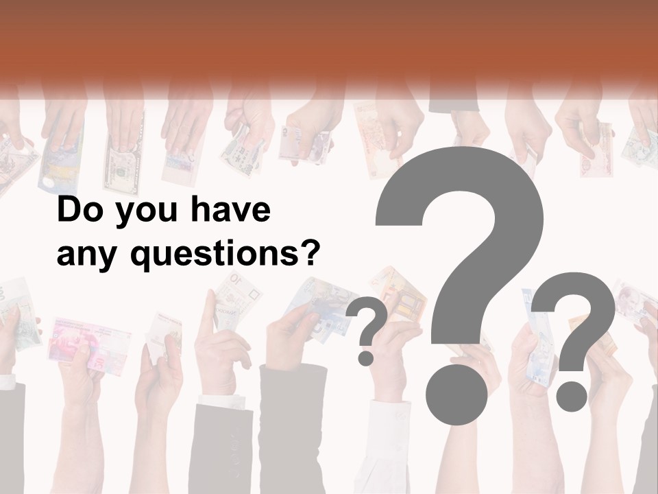 A Group Of People Holding Money In Their Hands PowerPoint Template