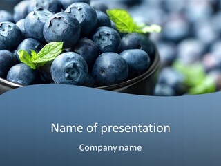 A Bowl Of Blueberries Powerpoint Template PowerPoint Template