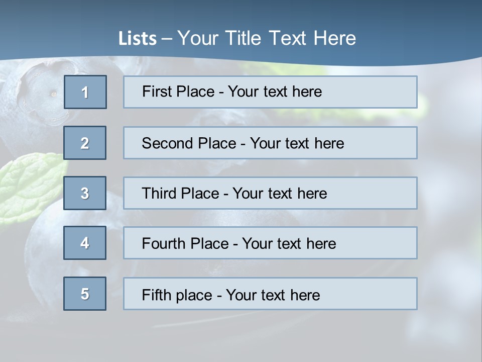 A Bowl Of Blueberries Powerpoint Template PowerPoint Template