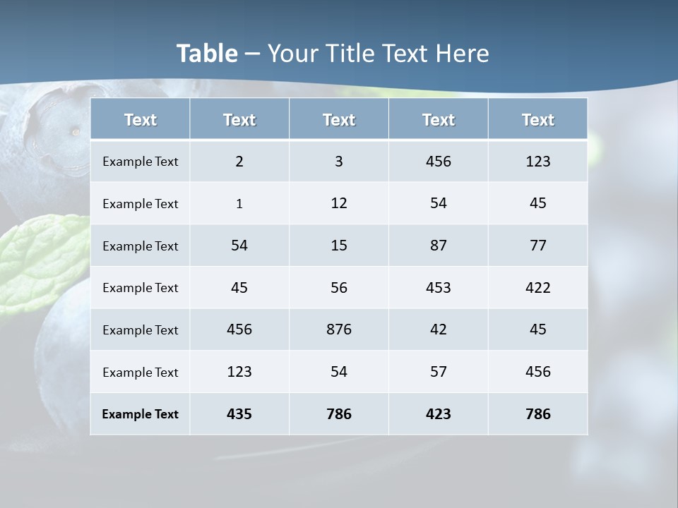 A Bowl Of Blueberries Powerpoint Template PowerPoint Template