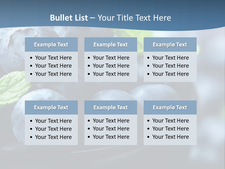A Bowl Of Blueberries Powerpoint Template PowerPoint Template