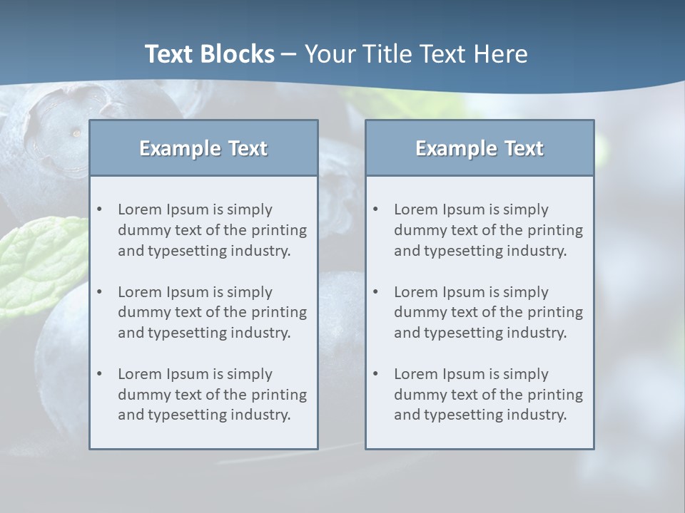 A Bowl Of Blueberries Powerpoint Template PowerPoint Template