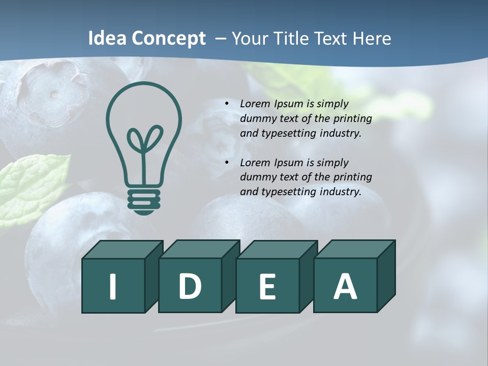 A Bowl Of Blueberries Powerpoint Template PowerPoint Template