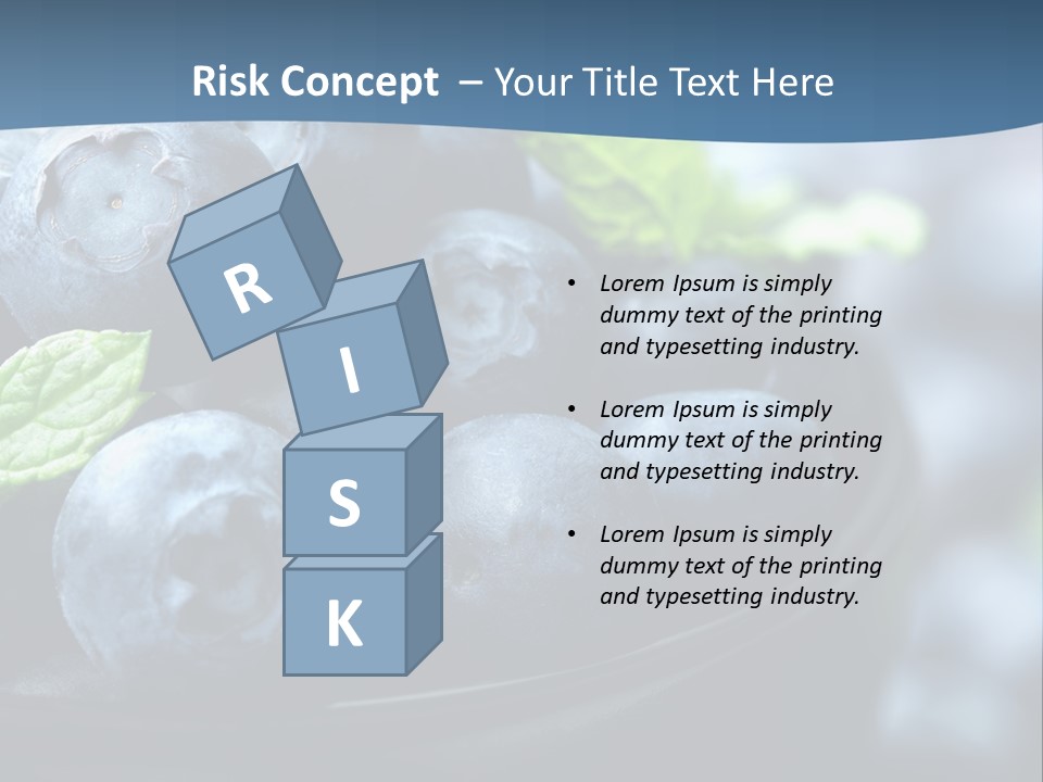 A Bowl Of Blueberries Powerpoint Template PowerPoint Template