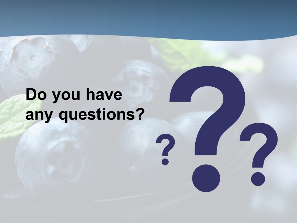 A Bowl Of Blueberries Powerpoint Template PowerPoint Template