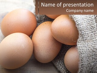 A Bunch Of Eggs Sitting On Top Of A Sack PowerPoint Template